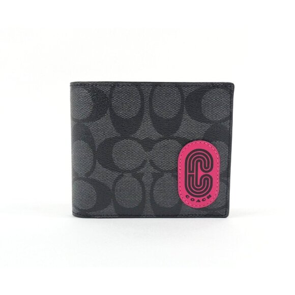 Coach Signature Charcoal Denim Multi Retro C 3in1 Wallet NWT C8297